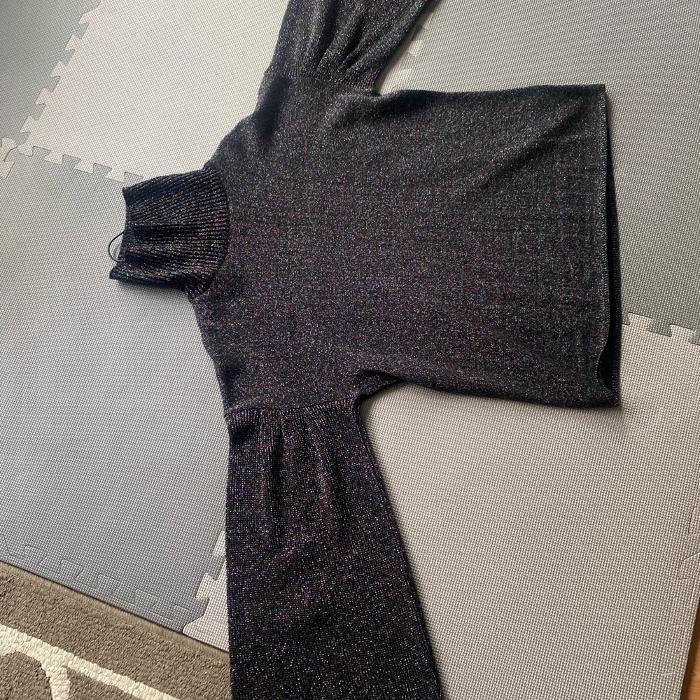 Black Glitter Turtleneck Sweater